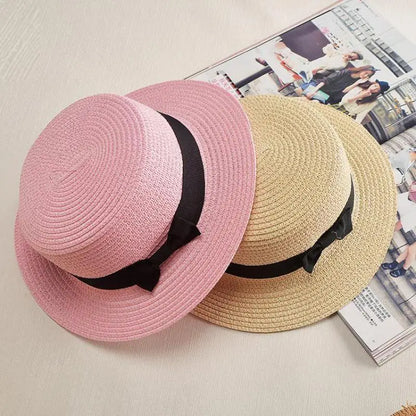 Women's Panama Straw Beach Hat - Wide Brim Summer Sun Hat