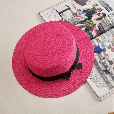 Women's Panama Straw Beach Hat - Wide Brim Summer Sun Hat