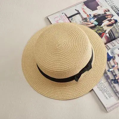 Women's Panama Straw Beach Hat - Wide Brim Summer Sun Hat