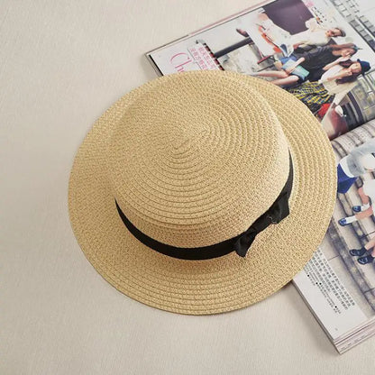 Women's Panama Straw Beach Hat - Wide Brim Summer Sun Hat